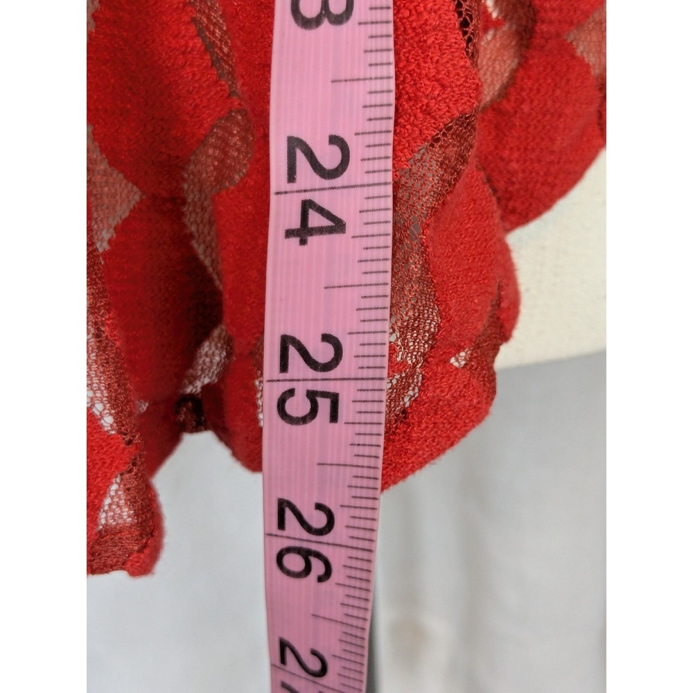 Anthropologie Rust Red Sheer Textured Kimono Tunic - Picture 8 of 9